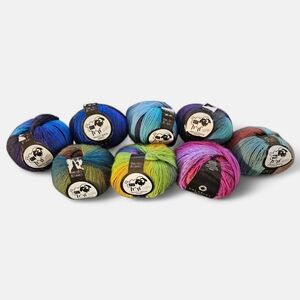 Lot Of 8 Skeins Yarn Ombre Wool/nylon